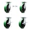 Service Caster 8 Inch Green Poly on Cast Iron Swivel Caster Swivel Locks 2 Brakes SCC, 2PK SCC-35S820-PUB-GB-BSL-2-SLB-2 - alternate 1